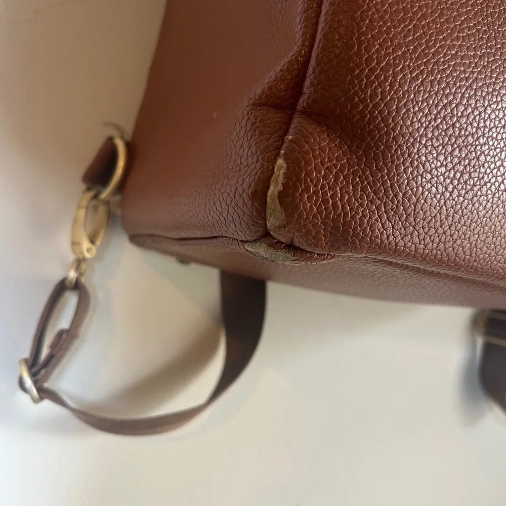 Freshly Picked Classic Convertible Backpack Brown Pebbled‎ Leather Diaper Bag